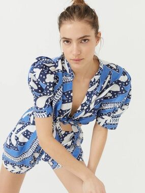 LANHTROPY ATHINA LINEN SHIRT - MYKONOS SIZE M NWOT